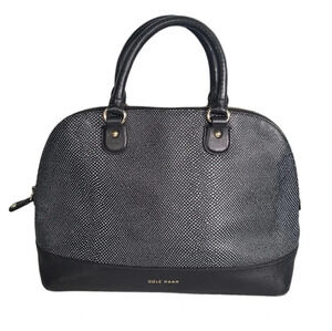 Cole Haan Womens Milena Large Satchel Leather Black
